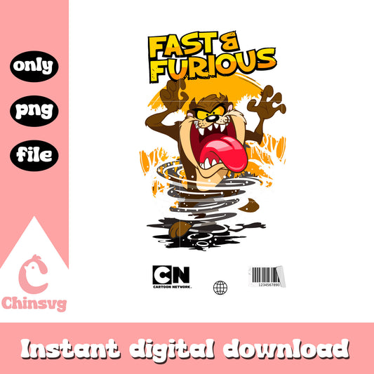 Fast and furious characters design png, tasmanian devil png