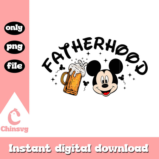 Fatherhood mickey and beer png, fatherhood png, mickey png