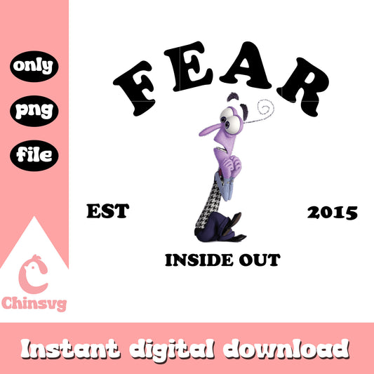 Fear est 2015 inside out character png, fear costume inside out​ png