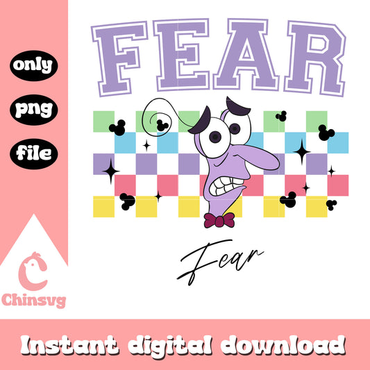 Fear face inside out character png, fear character inside out​​ png