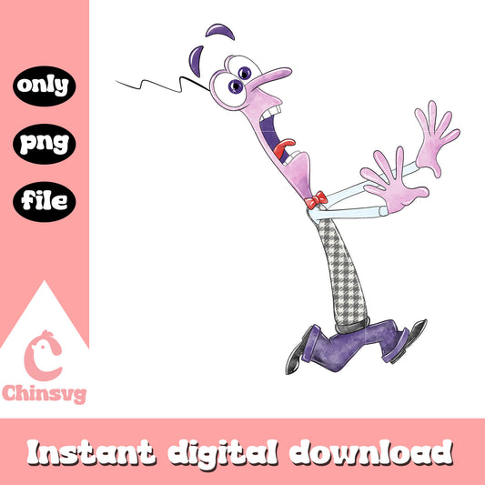 Fear running inside out design png, fear inside out costume​​ png