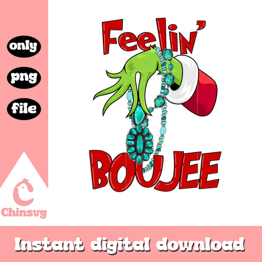 Feelin boujee grinch hands christmas png, the grinch hands​ png