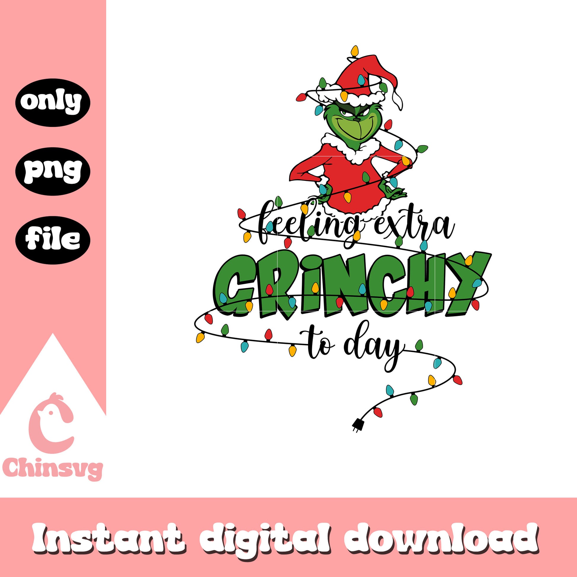 Feeling extra grinhcy today png, grinch christmas tree png