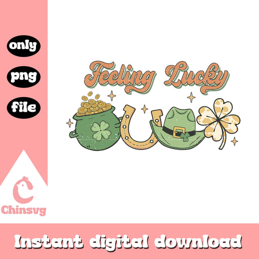 Feeling lucky patrick symbols png, st patrick's day parade png