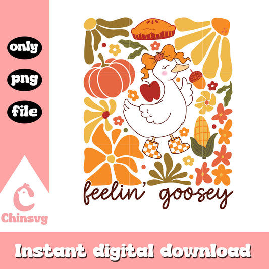 Feelin goose cute girl doodle png, Feelin goose cute goose girl png