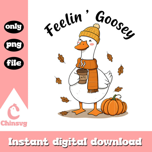 Feelin goosey autumn png, vintage goosey autumn vibe png