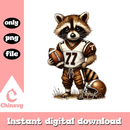 Feral american football costume raccoon design png, raccoons png