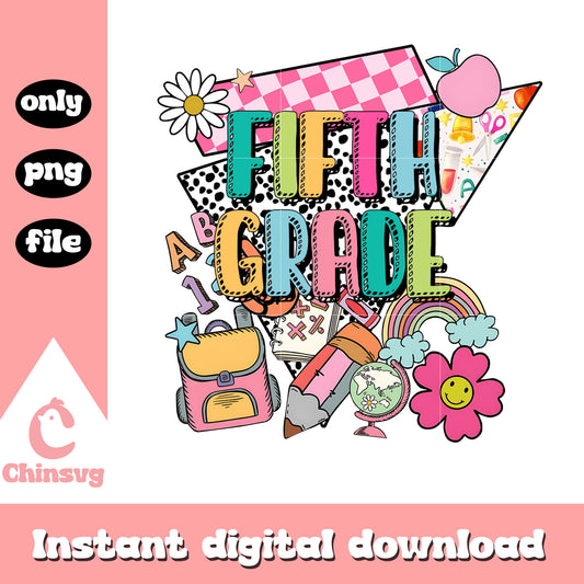 Fifth grade back to school clipart png, clipart back to school png