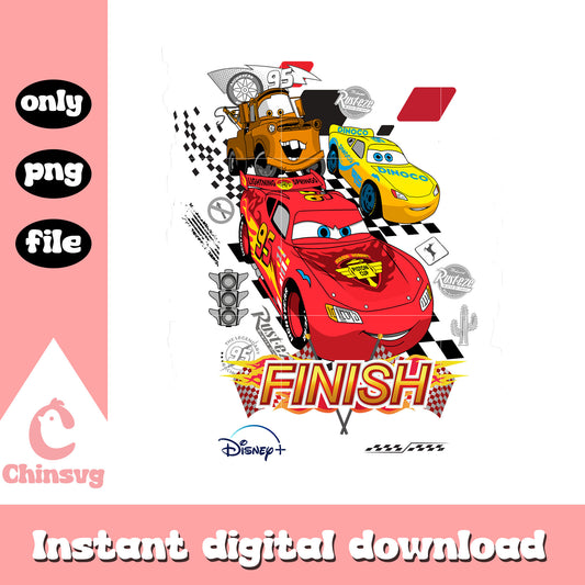 Finish race cars characters design png, cars disney characters png
