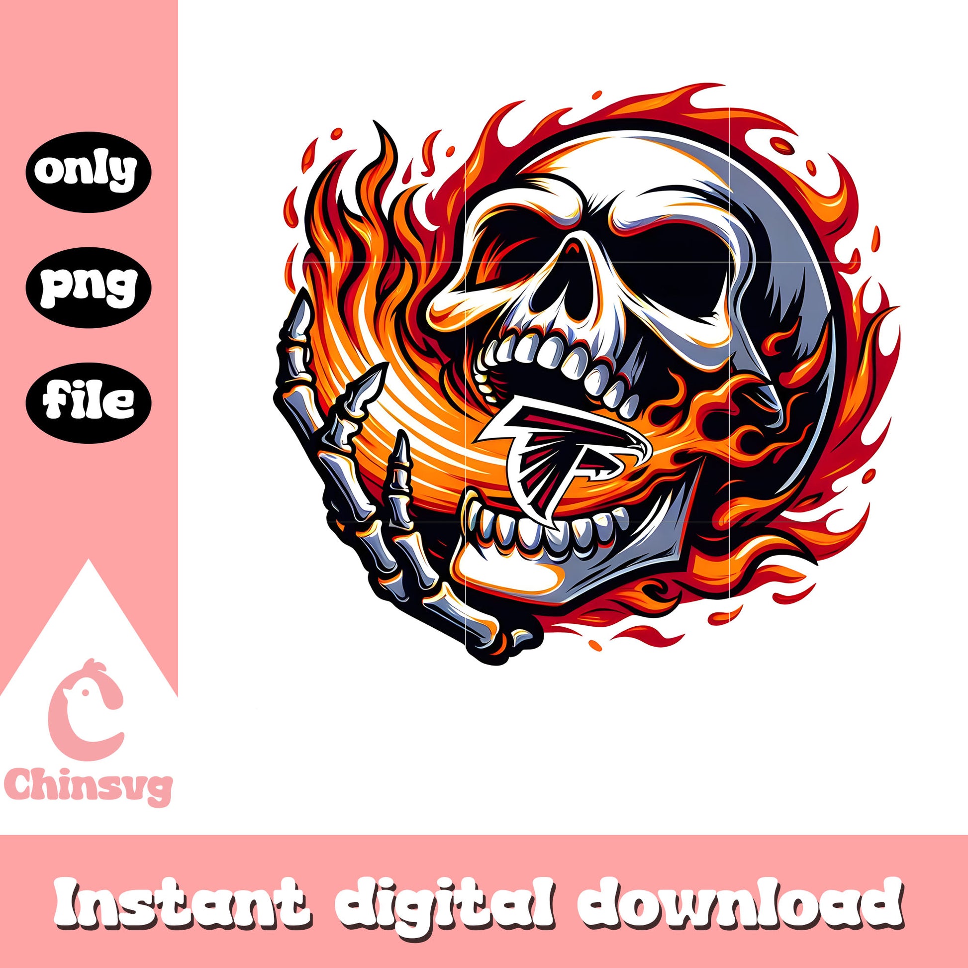 Fire skullcap falcons logo png, atlanta falcons team png