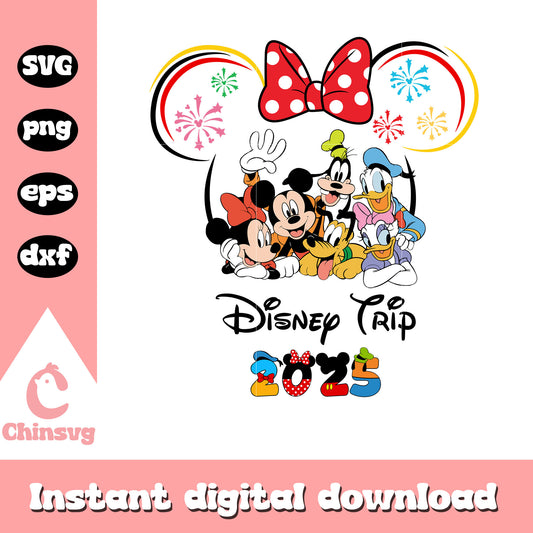 Firework disney trip svg, disney trip svg, minnie head svg