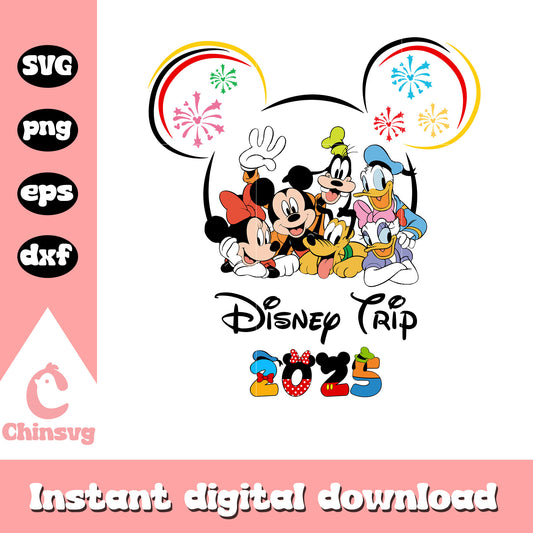 Firework mickey disney trip svg, disney trip svg, mickey head svg