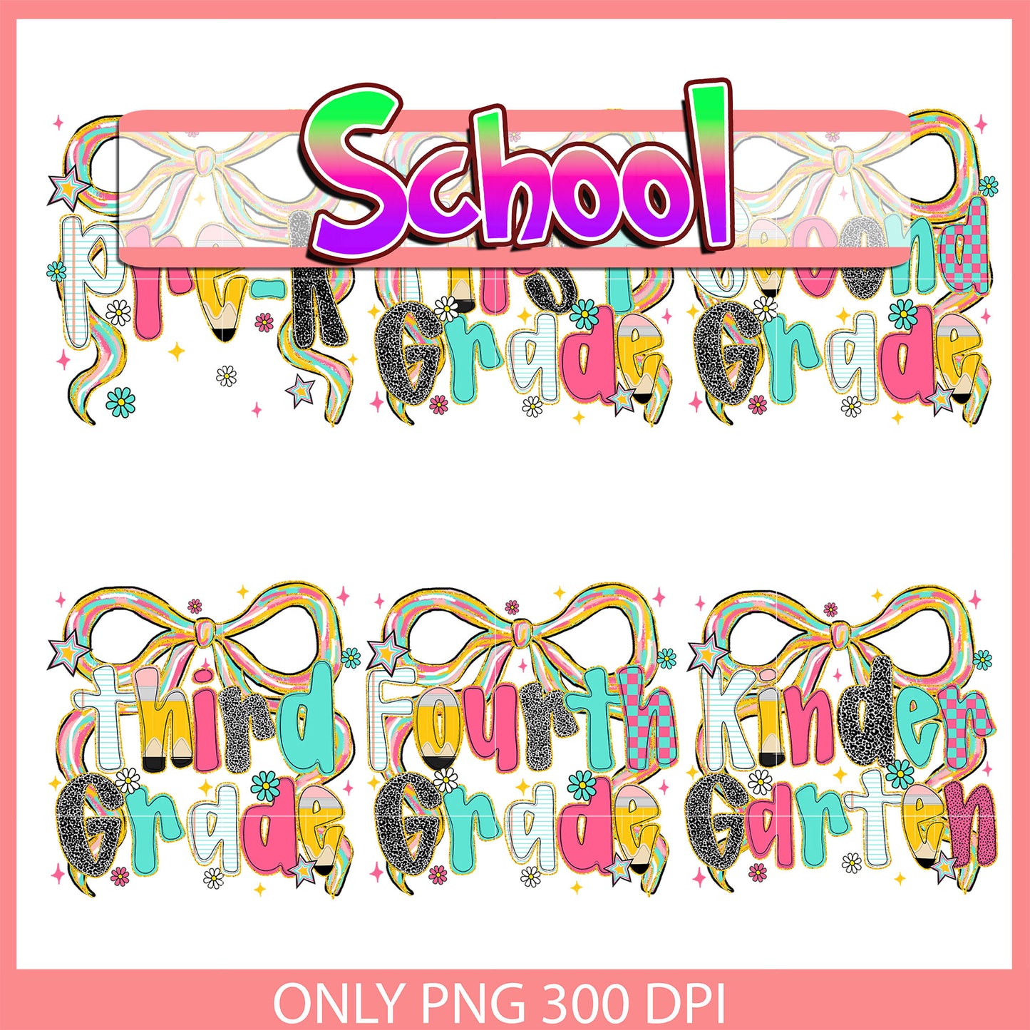 First grade logo design bundle png, back to school png