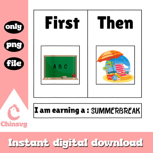 First teach then beach png, summer break​ png, teacher in summer​ png