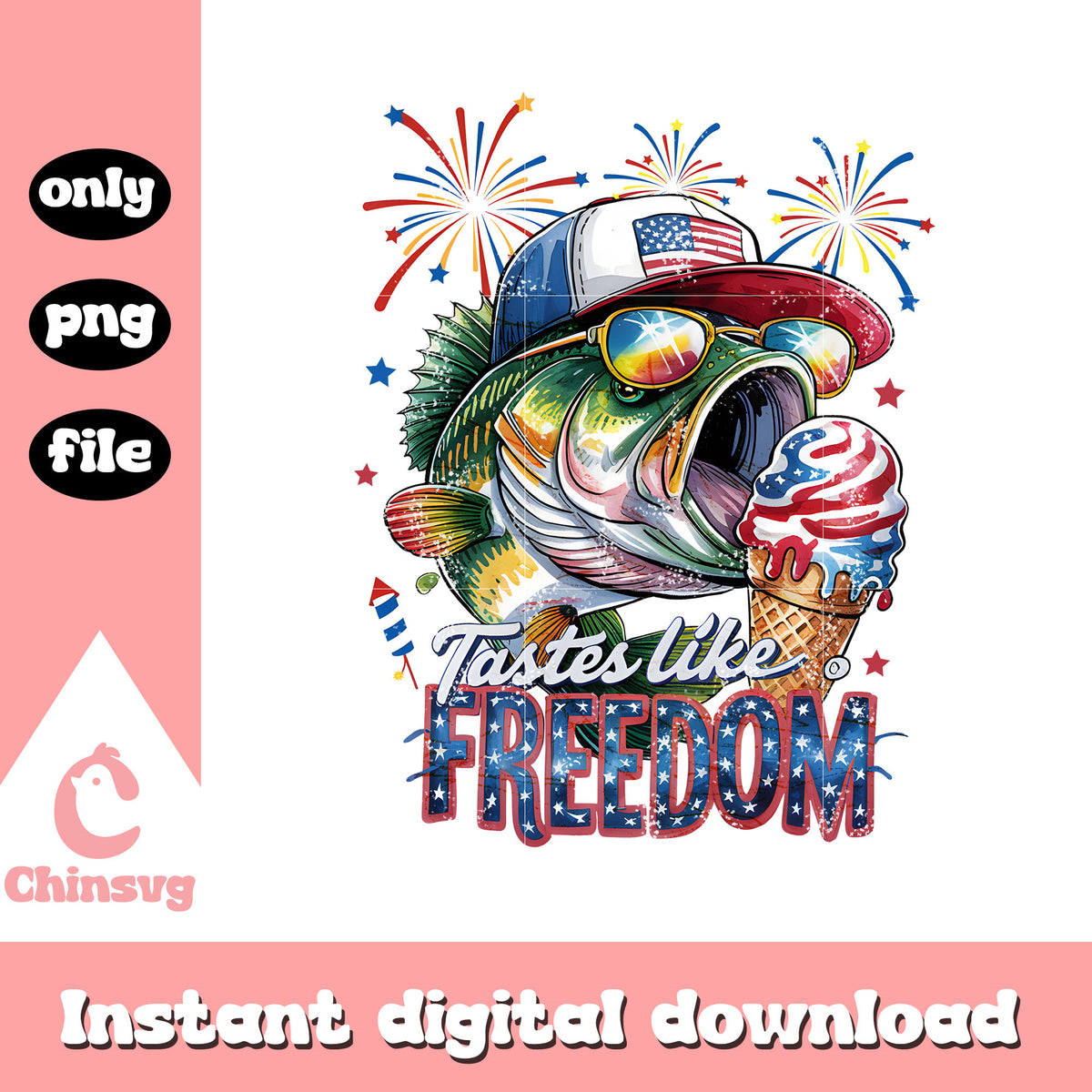 Fish tastes like freedom png, Freedom fish 4th of july png – Chinsvg