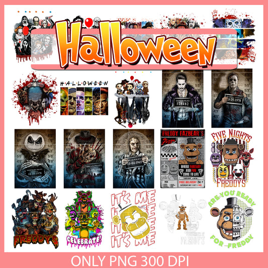 Five nights at freddy's cartoon bundle png, all horror characters​ png