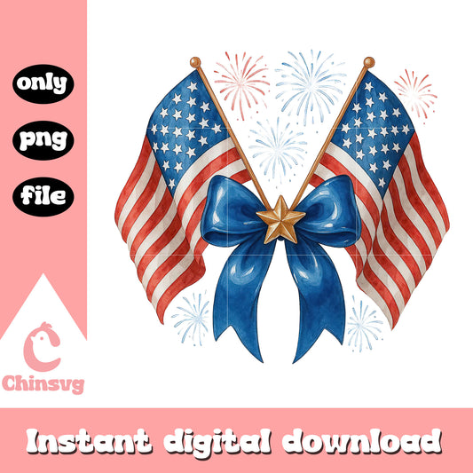 Flag america coquette bow design png, flag america png, freedom png