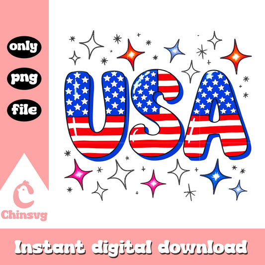 Flag america design png, 4th of july holiday png, 4th of july png