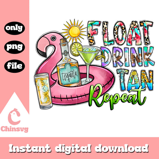 Float drink tan repeat png, summer season quotes​ png, trending png