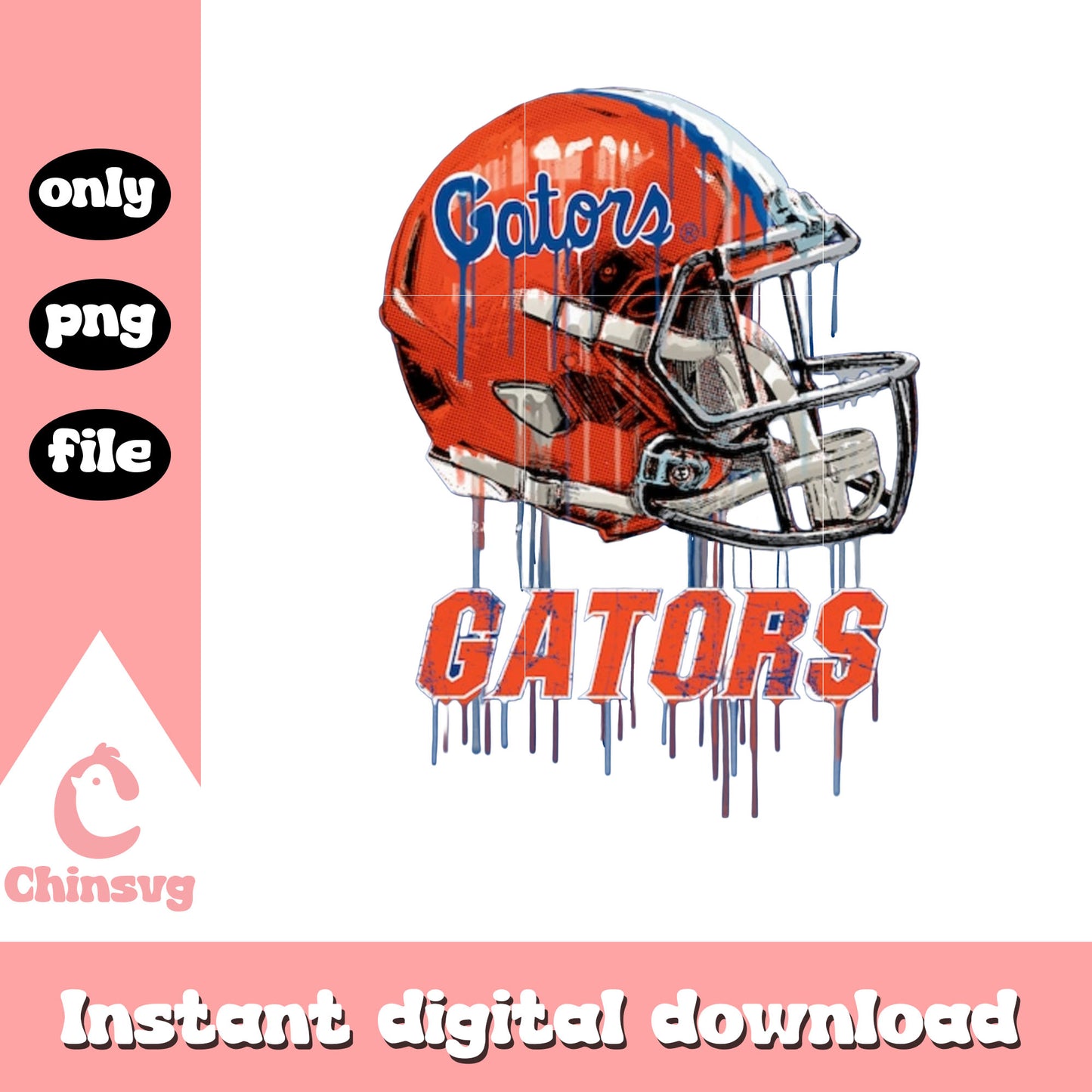 Florida Gators dripping football helmet png, football helmet png