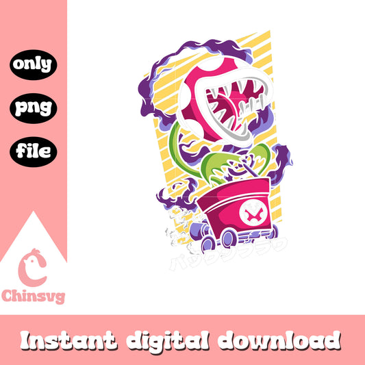 Flower monster mario game character png, super mario bros game png