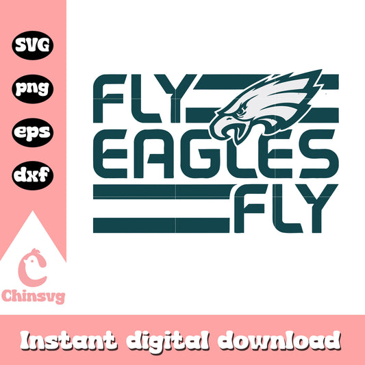 Fly eagles fly logo design svg, philadelphia eagles logo svg