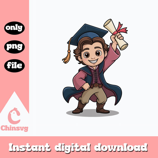 Flynn Rider Graduation PNG, Disney Tangled Graduate, Grad PNG