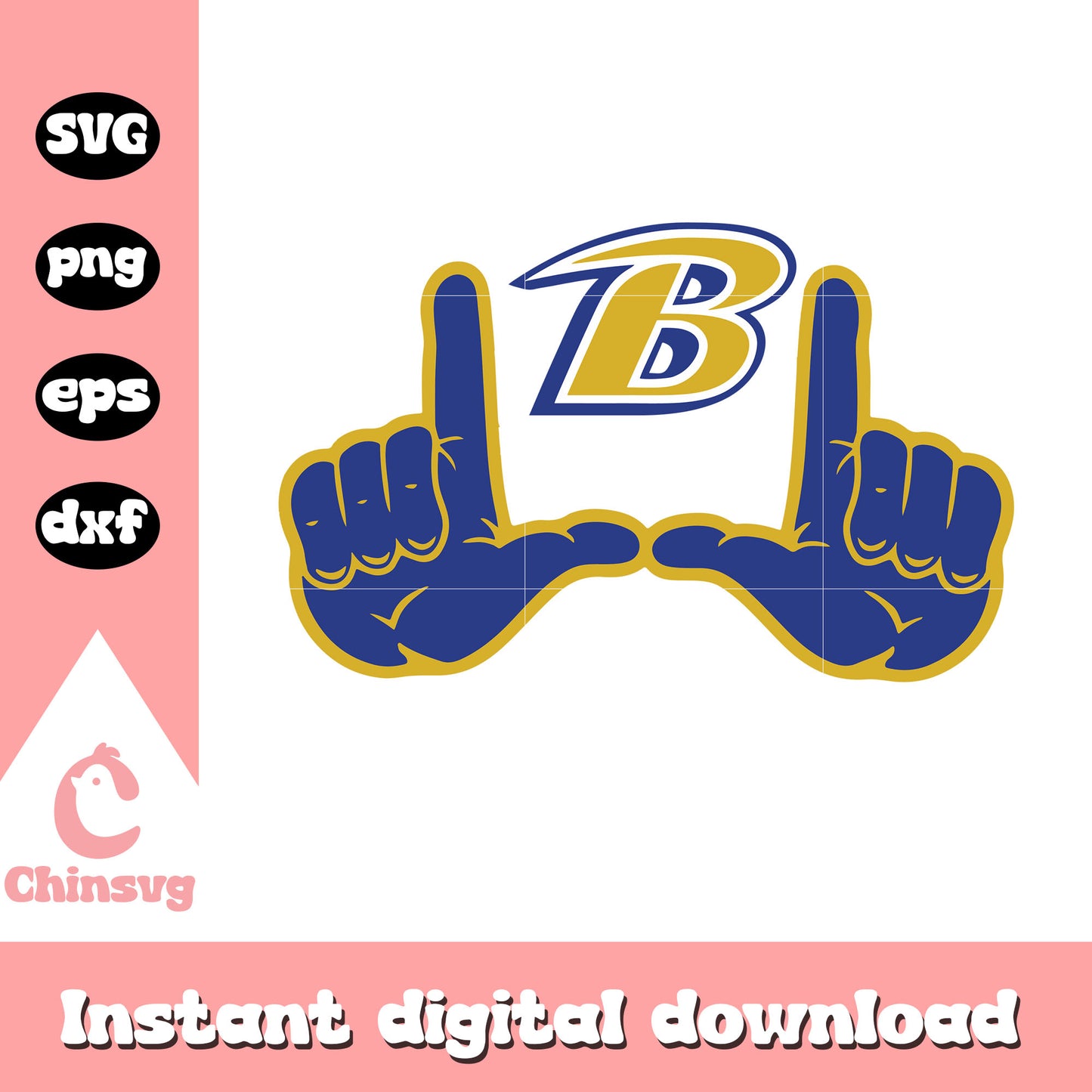 Foam hand baltimore ravens team svg, sport games svg