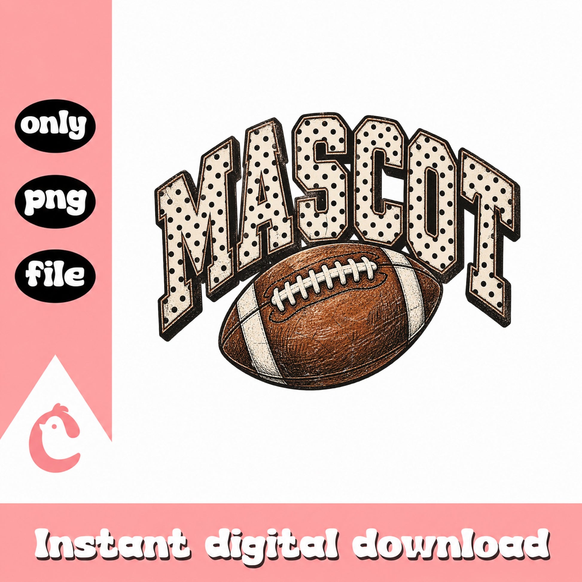 Football Mascot PNG, Sports Team Sublimation, Instant Download PNG