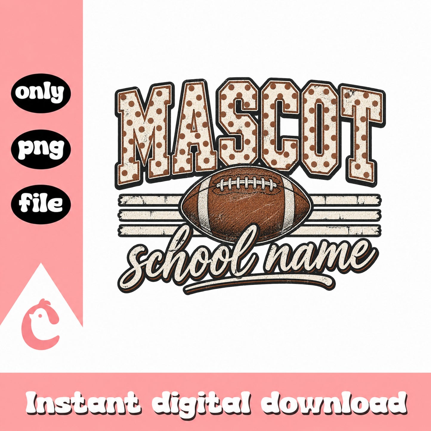 Football Mascot School Name SVG, Sports Team SVG, PNG File