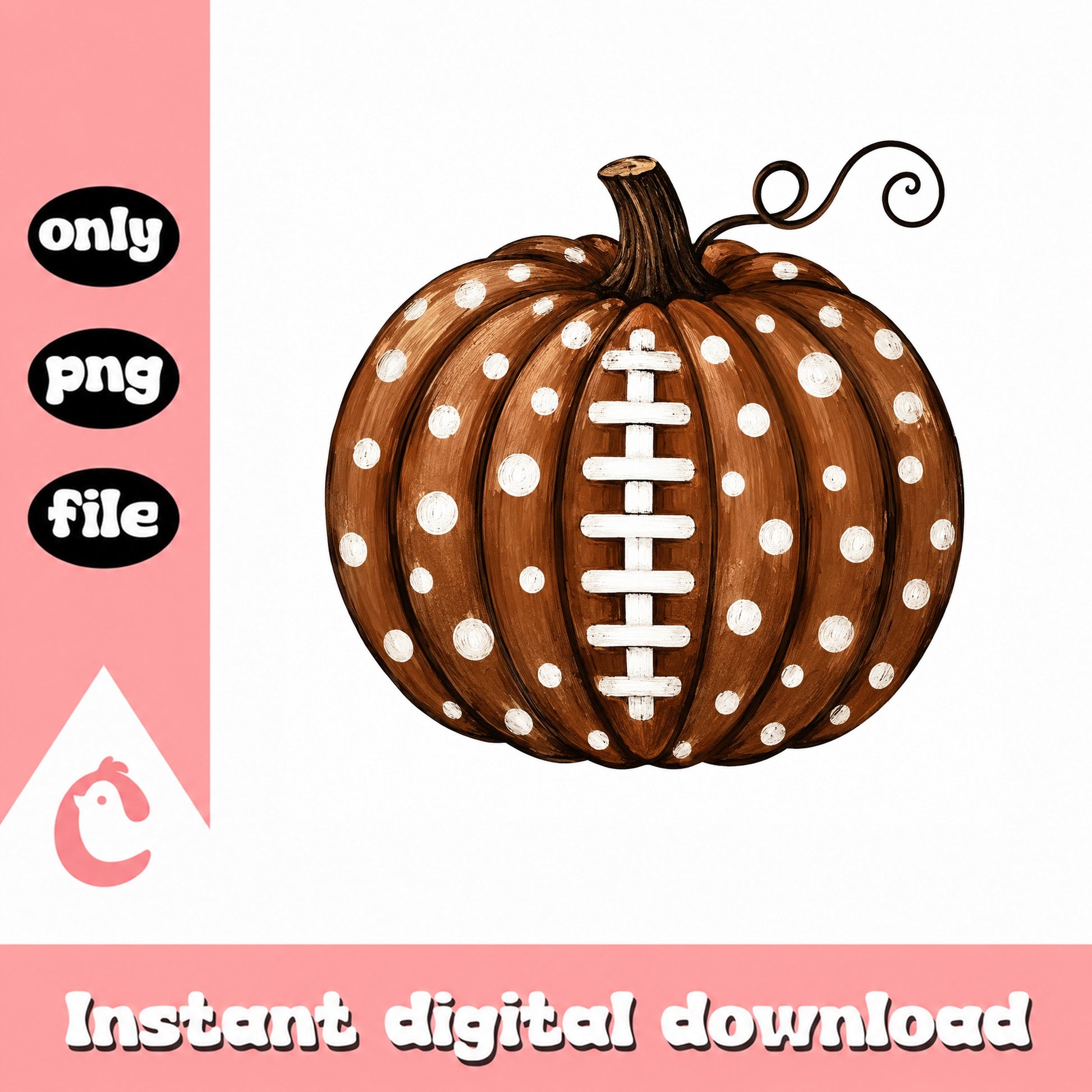 Football Pumpkin PNG, Fall Halloween Clipart, Autumn PNG