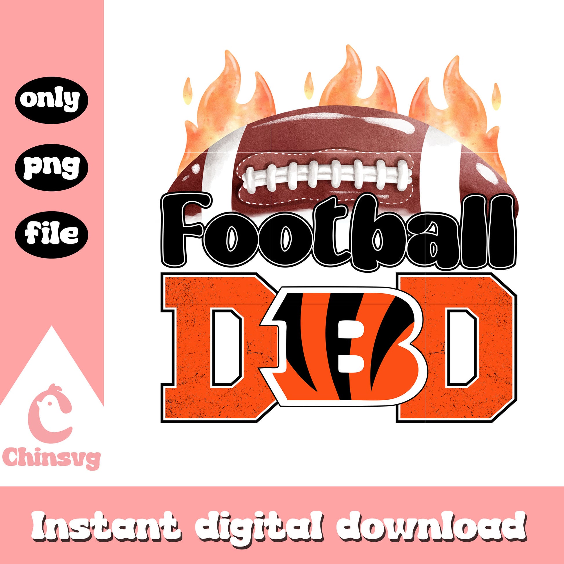 Football dad Cincinnati Bengals png, logo design png
