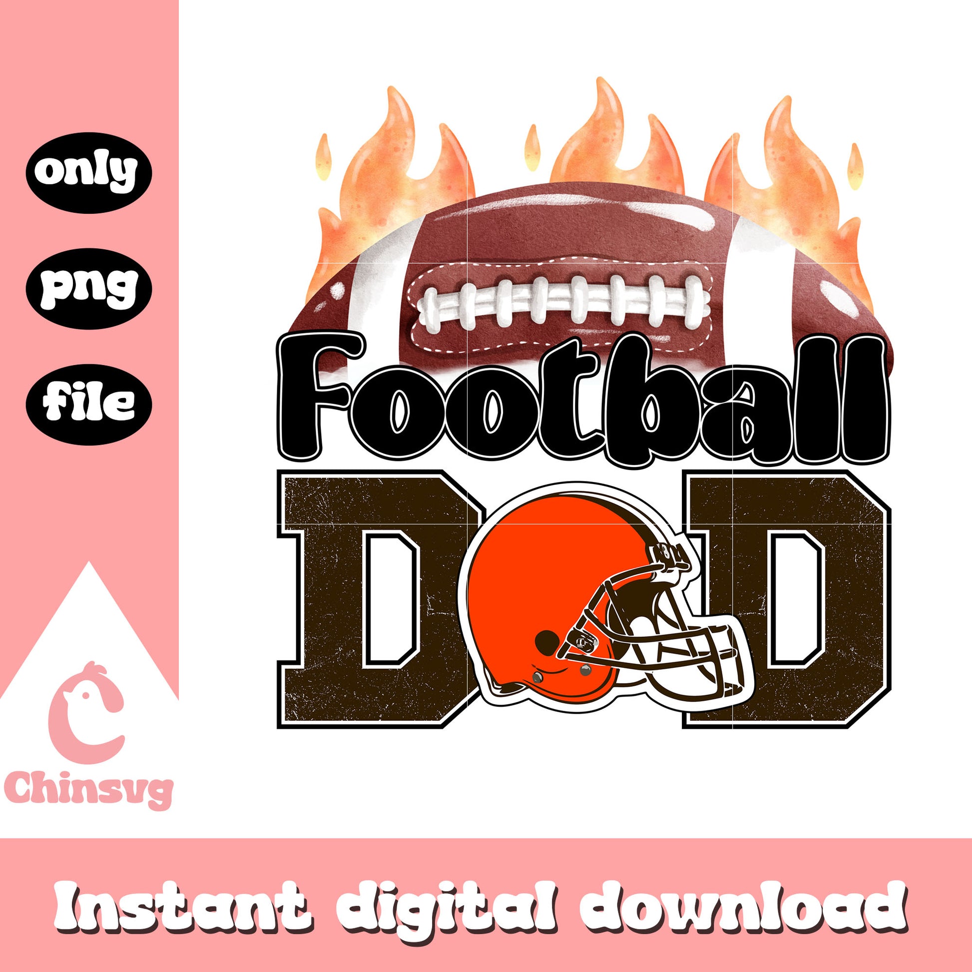 Football dad Cleveland Browns logo png, Cleveland Browns png