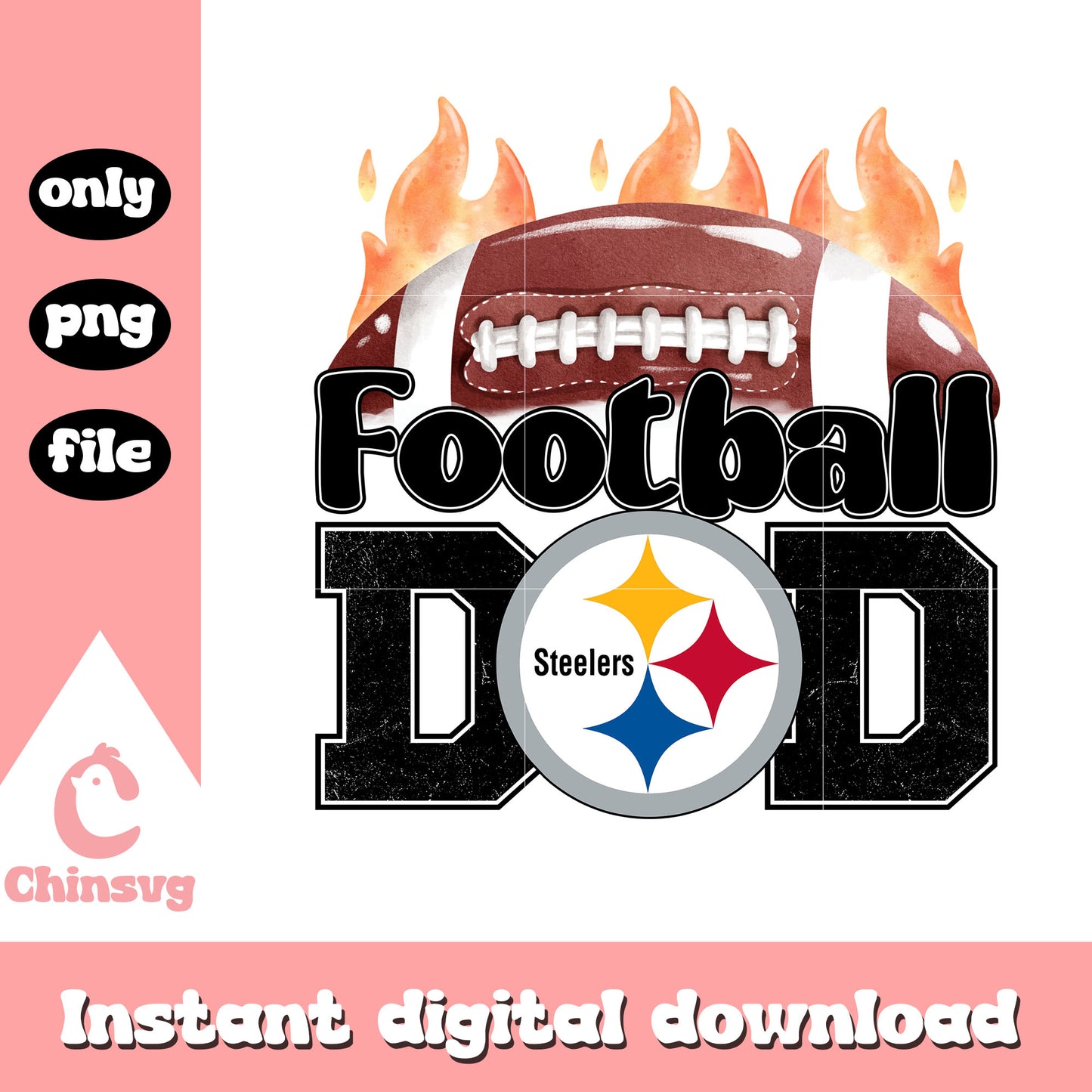 Football dad steelers logo png, nfl pittsburgh steelers​ png