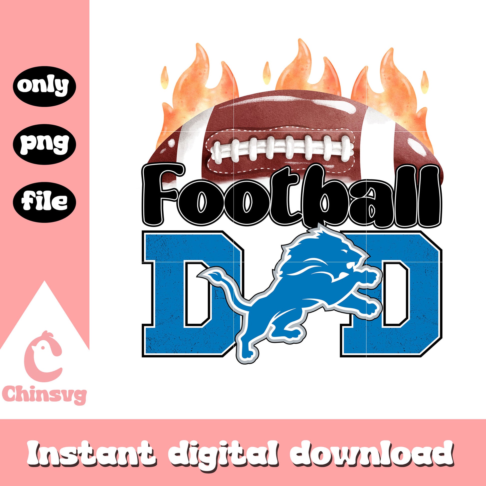 Football detroit lions custom png, detroit lions logo​​​​​​​​ png