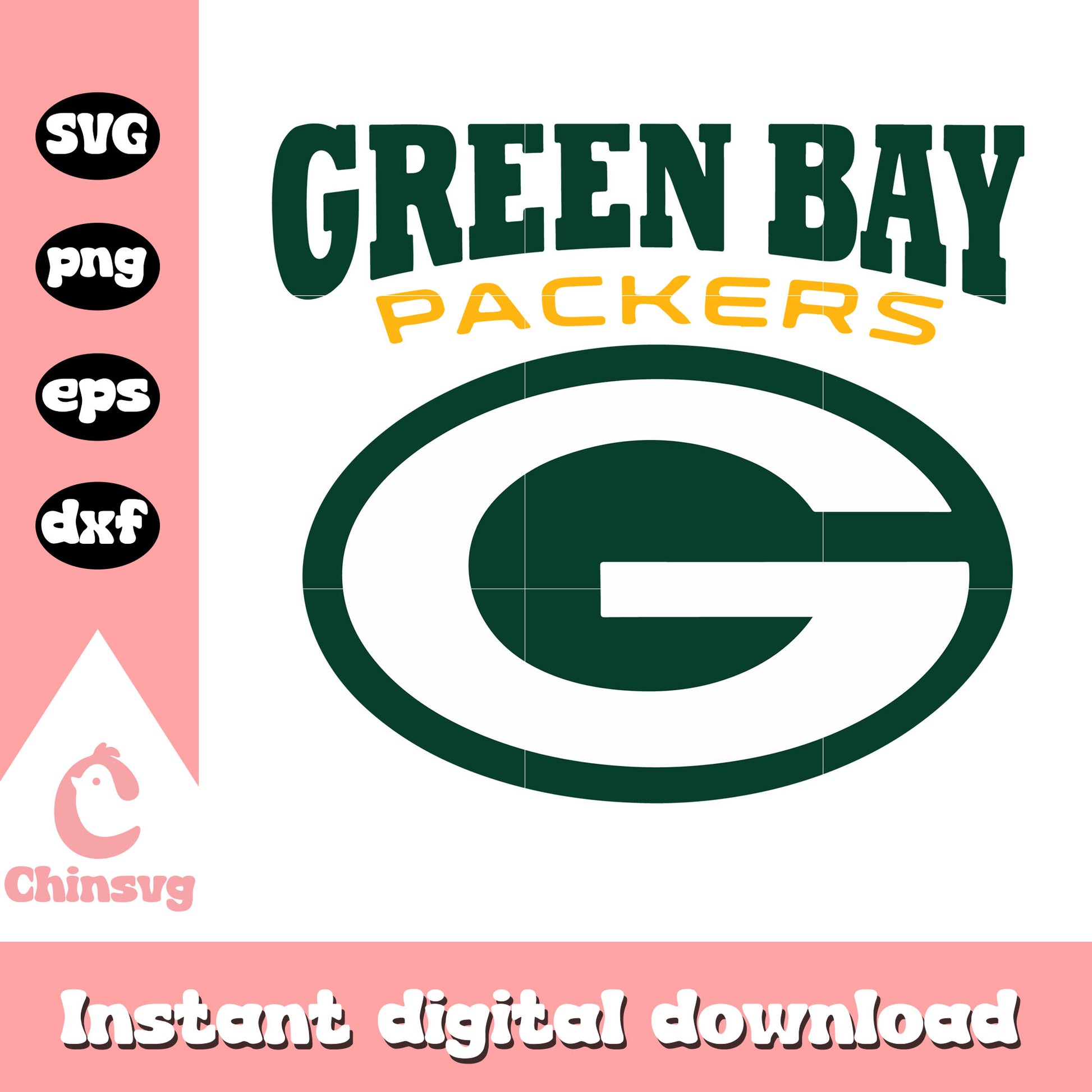 Football green bay packers nfl svg, green bay packers retro logo svg