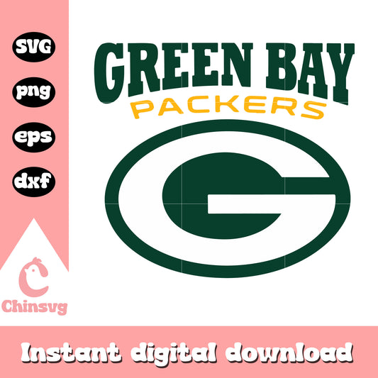 Football green bay packers nfl svg, green bay packers retro logo svg