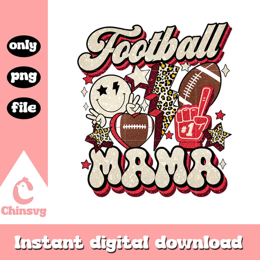 Football mama groovy disco ball png, disco ball png, football png
