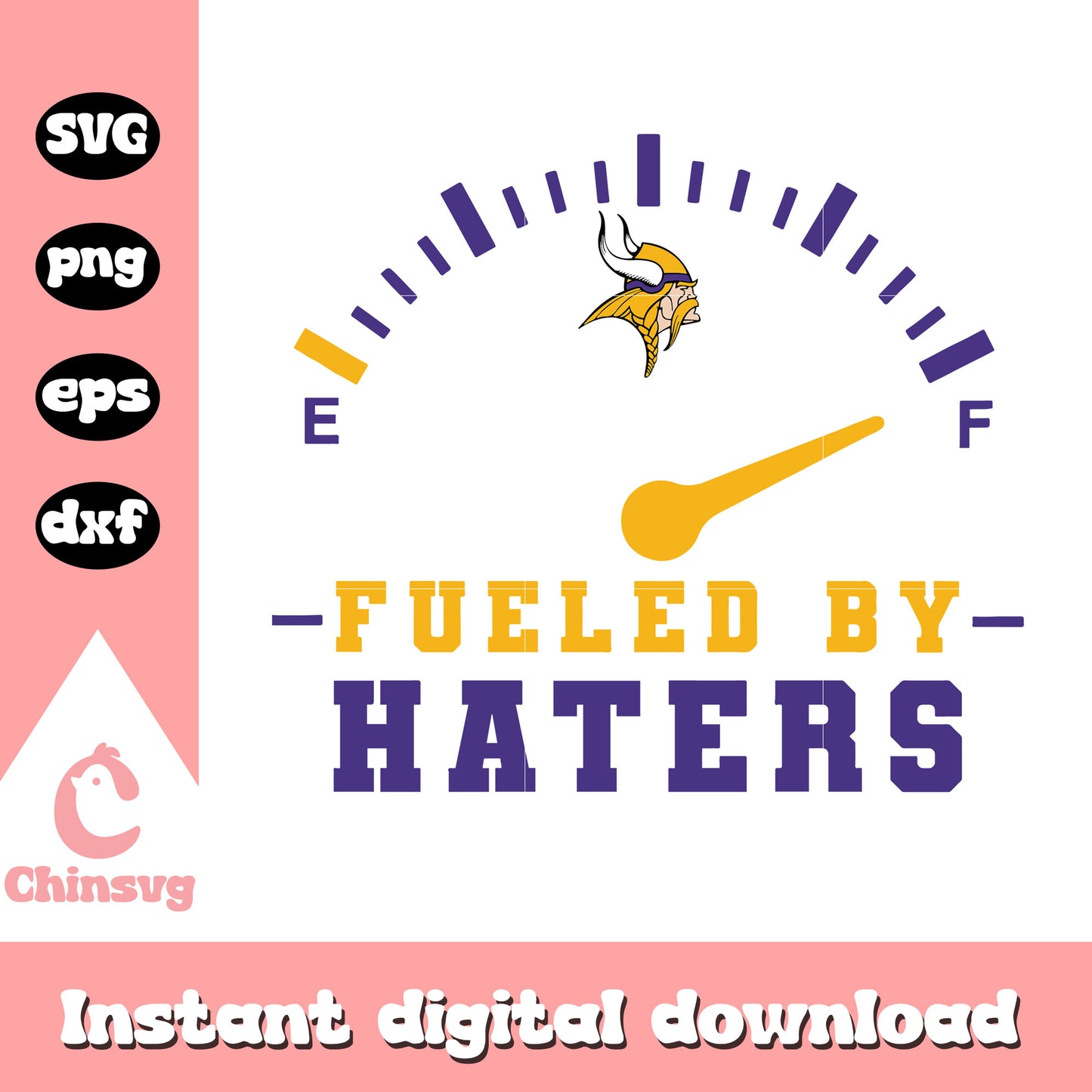 Football minnesota vikings fueled by haters svg, vikings football logo svg