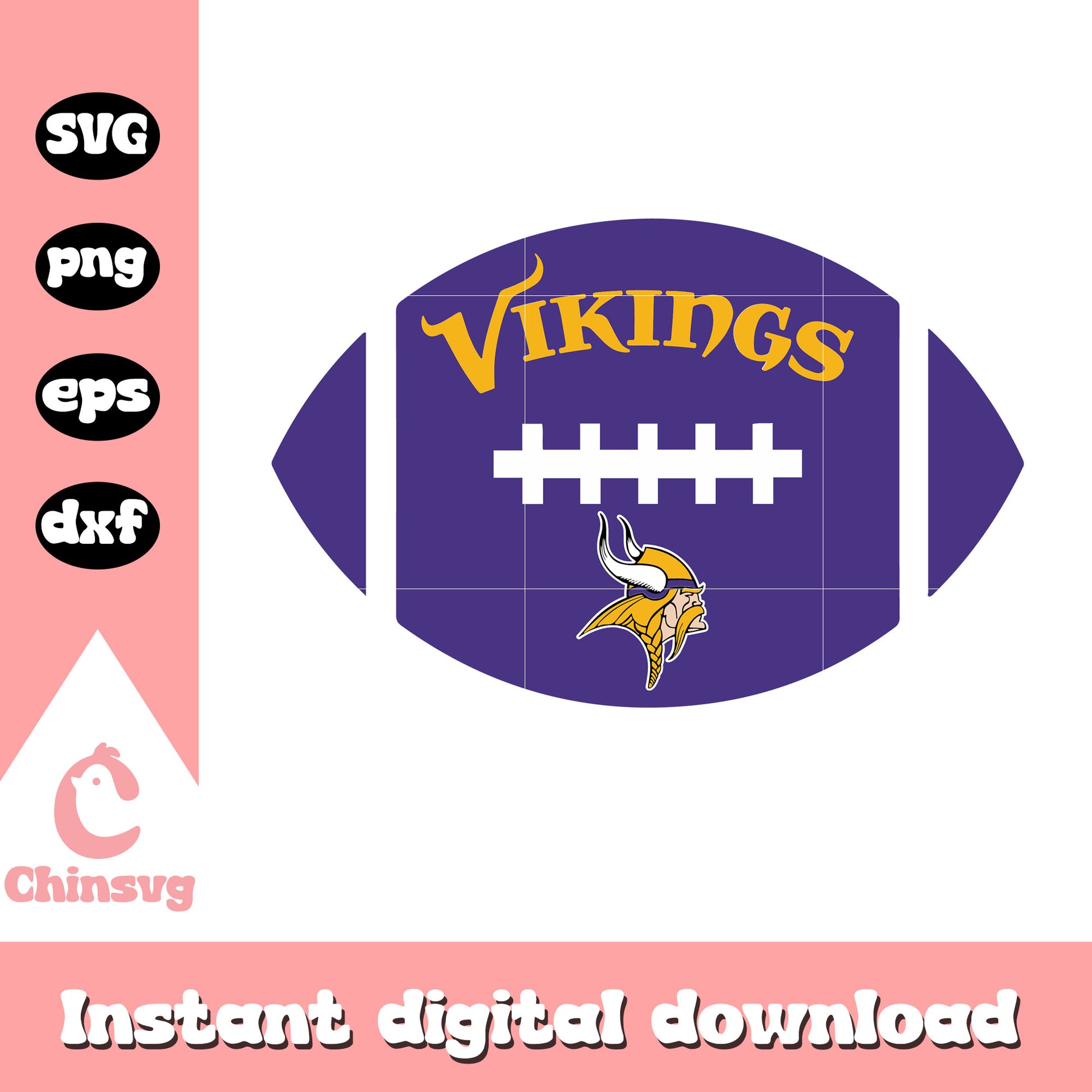 Football minnesota vikings nfl ball svg, nfl football minnesota vikings svg