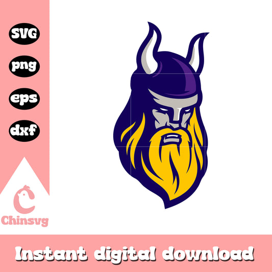 Football minnesota vikings nfl team head logo svg, vikings football helmet svg