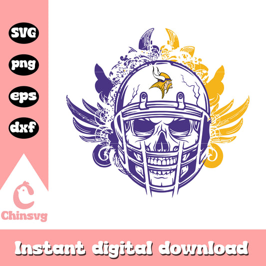 Football minnesota vikings skull helmet svg, minnesota vikings nfl football svg