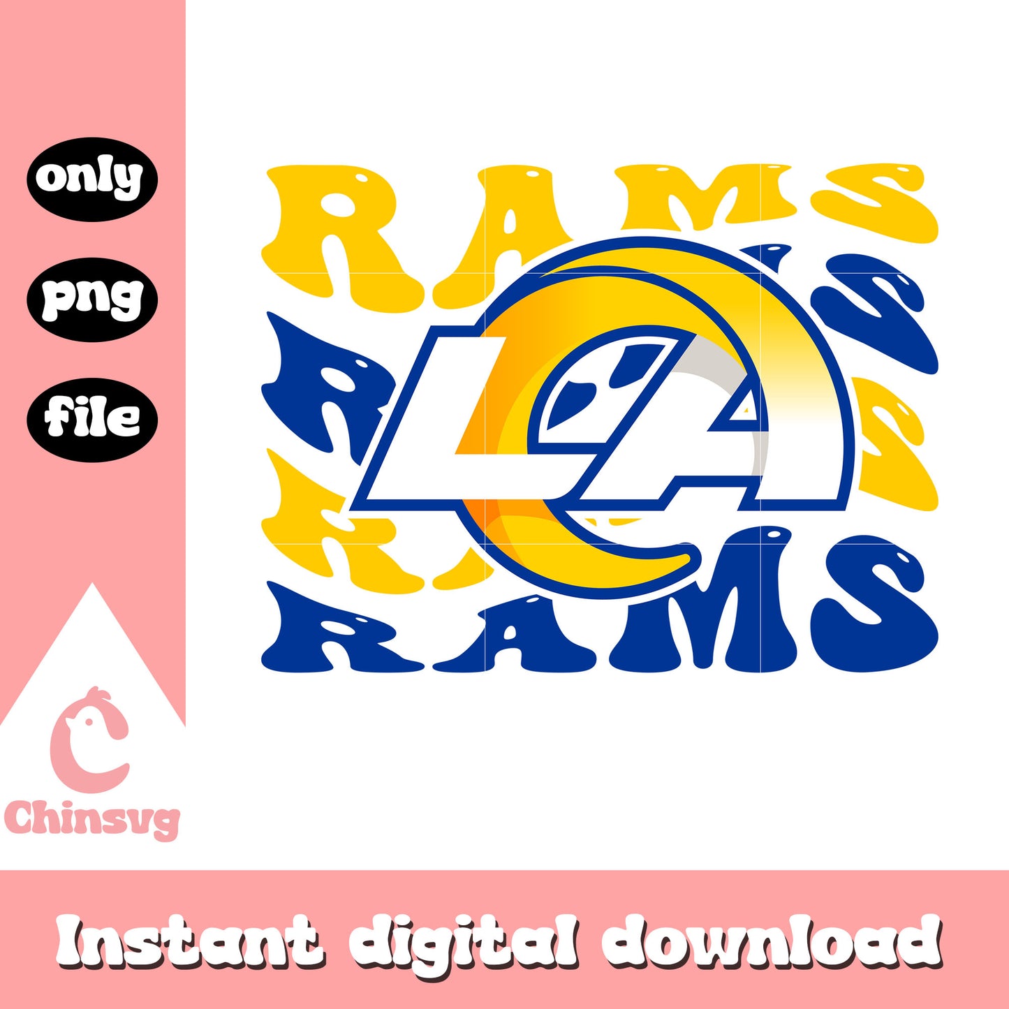 Football team Rams logo design png, Los Angeles Rams png