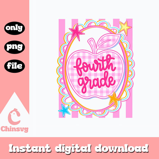 Fourth Grade Apple PNG, Back To School PNG, Teacher PNG