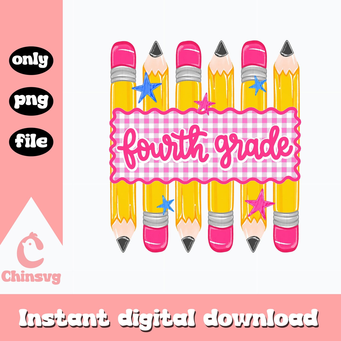 Fourth Grade Pencil PNG, Back To School PNG, Teacher PNG