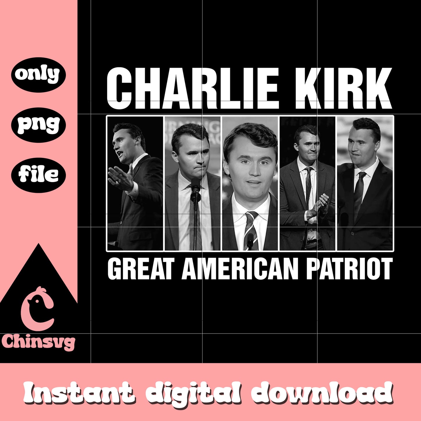 Frame charlie kirk great american patriot png, rip charlie kirk png
