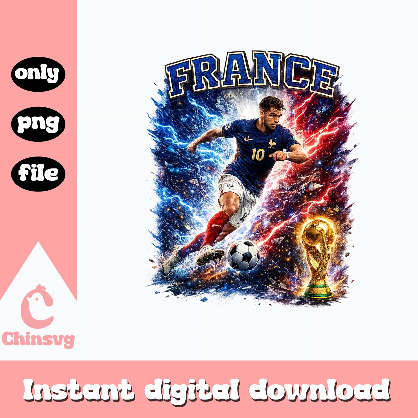 France Soccer Player Number 10 PNG, World Cup Trophy PNG, Football PNG