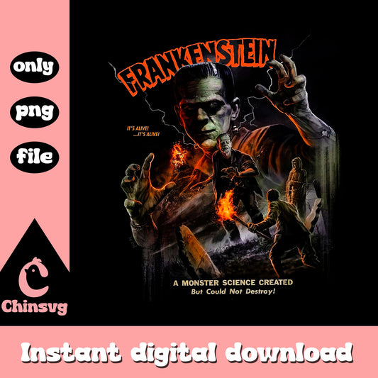 Frankenstein a monster science created png, scary movies png