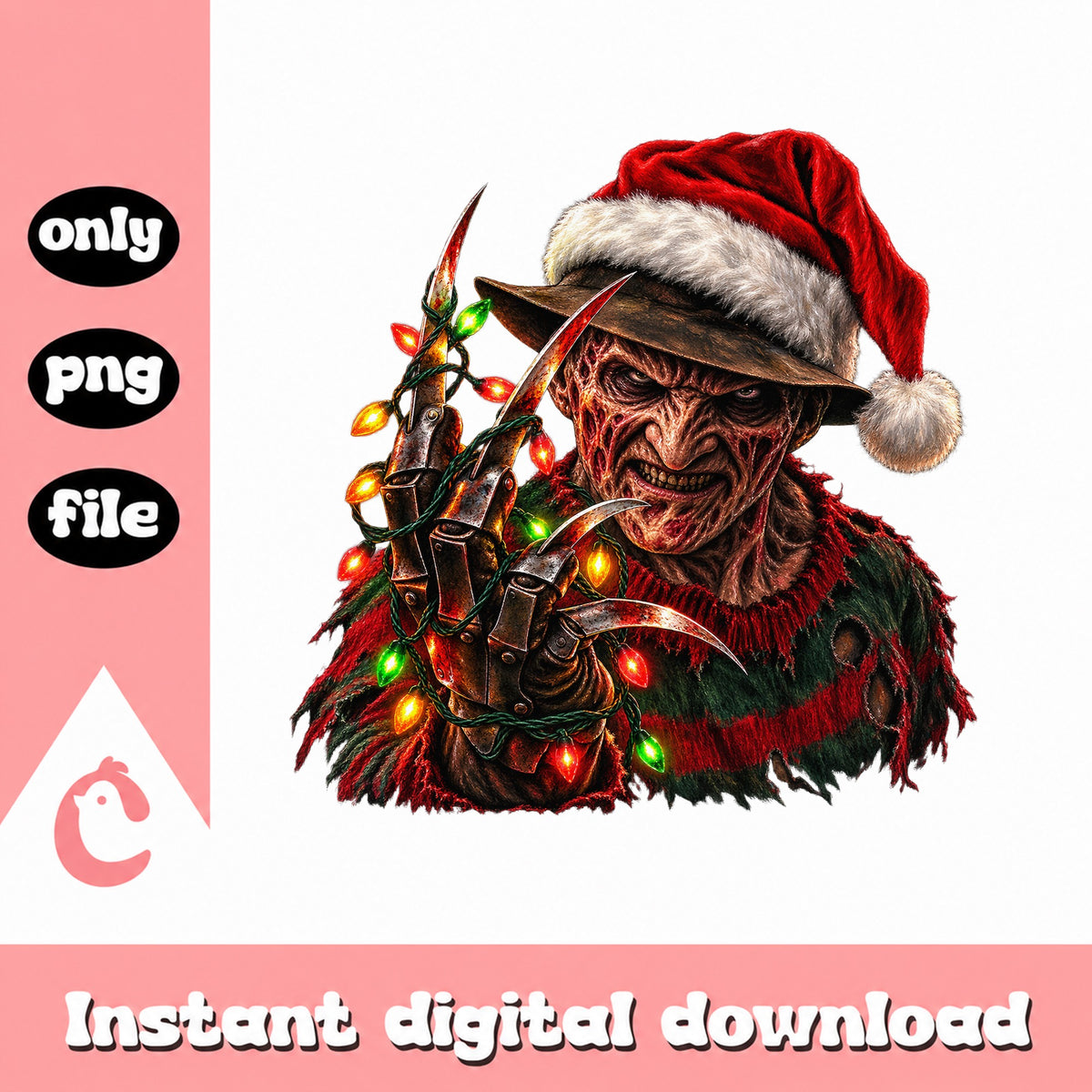 Freddy Krueger Christmas PNG, Horror Santa Claus, Nightmare PNG
