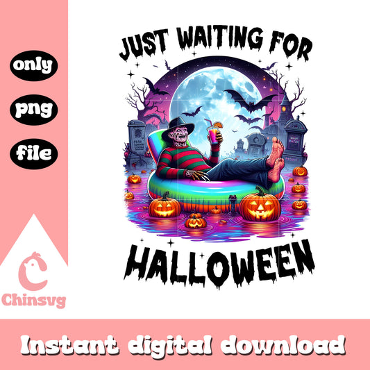 Freddy krueger Just waiting for halloween png, the killer horror png